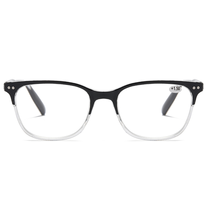 Kwadratowe, wielokolorowe okulary do czytania unisex #81307