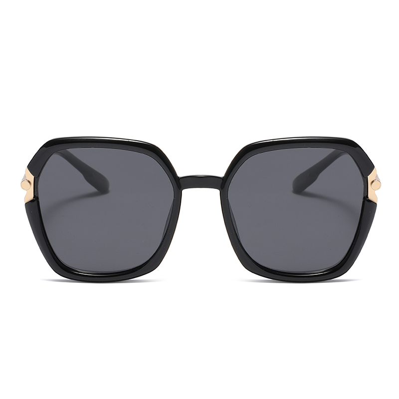 Модные женские поляризационные солнцезащитные очки TR90 с металлическим украшением в большой оправе #81798
