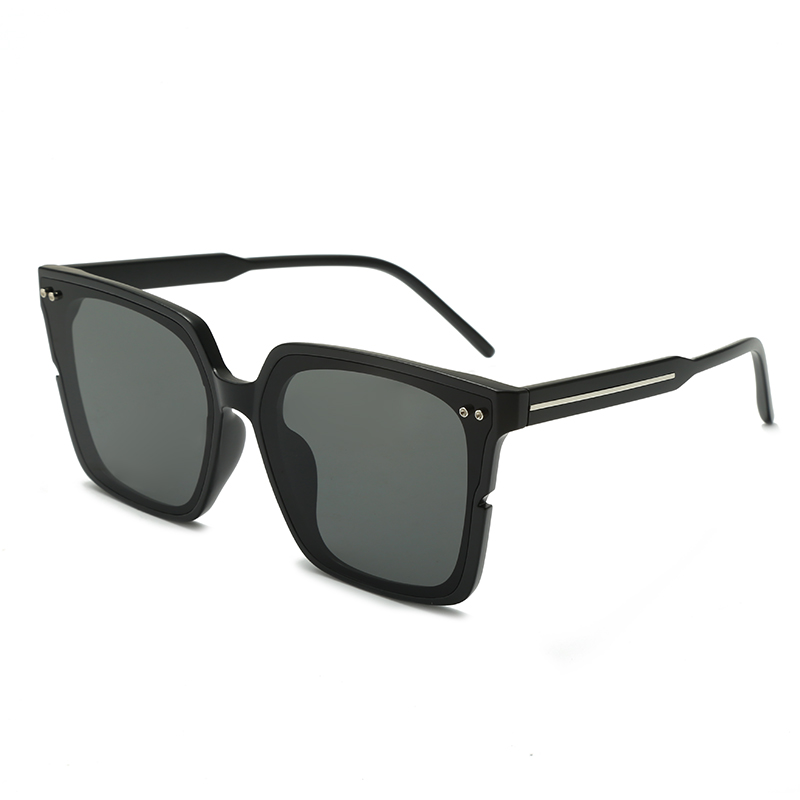 Voorraad groot formaat kleurverloop ontwerp frame dames/unisex mode kunststof gepolariseerde zonnebril #825