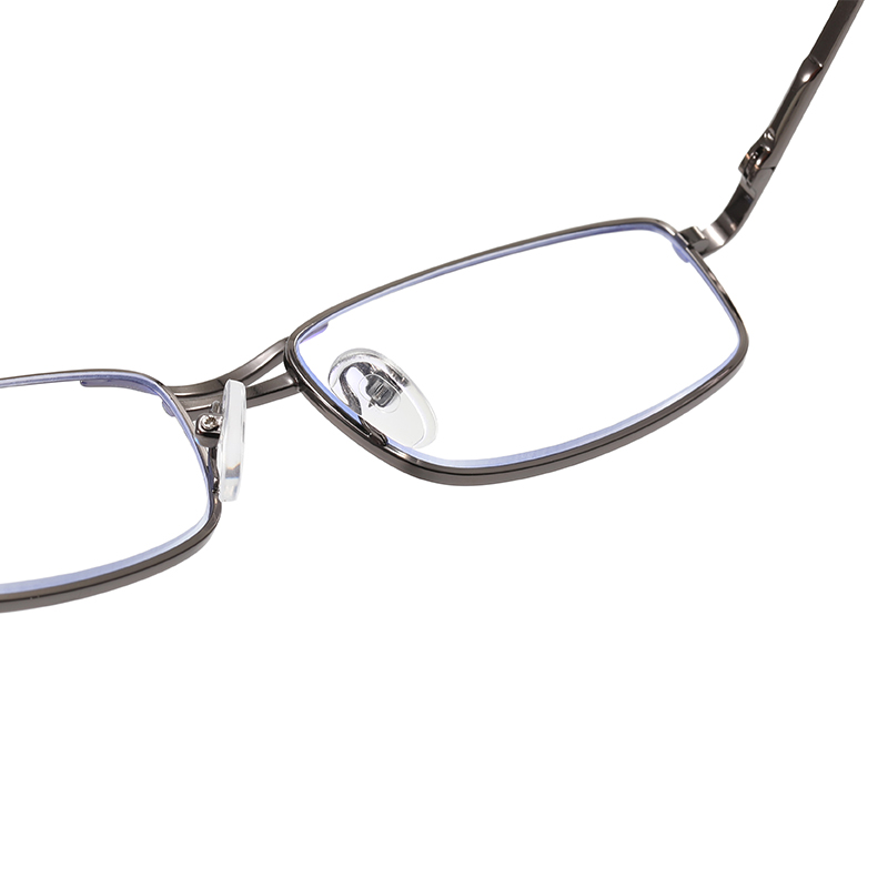 3028 rettangolo in metallo leggero telaio a doppio ponte naso blu luminoso occhiali