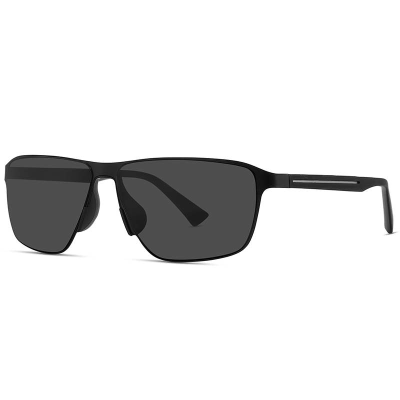 7329 Arched Rectangular Frame Nonslip Carbon Fiber Nose Pads Metal Sunglasses