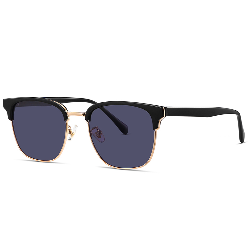7319 Wayfarer Style Roundish Metal Wire Frame Features Thick Eyebrow TAC Polarized Sunglasses