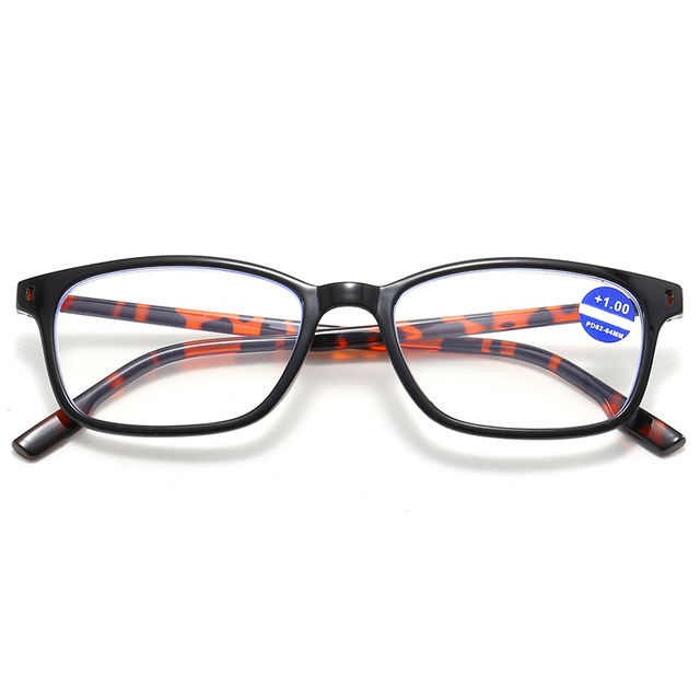 3065 Rectangle Shape Frame Slender Lightweight Plastic Construction Reading Glasses