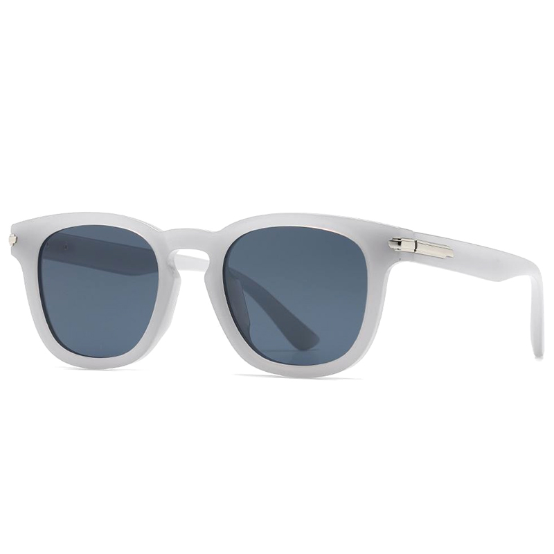 7529 Roundish Frame with Keyhole Nose Bridge Full UVA UVB Protective Sunglasses