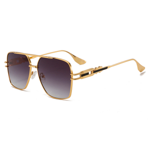 2289 Quadratrahmen mit Openwork Design Tempel Übergroße Pilot -Metall -Sonnenbrille