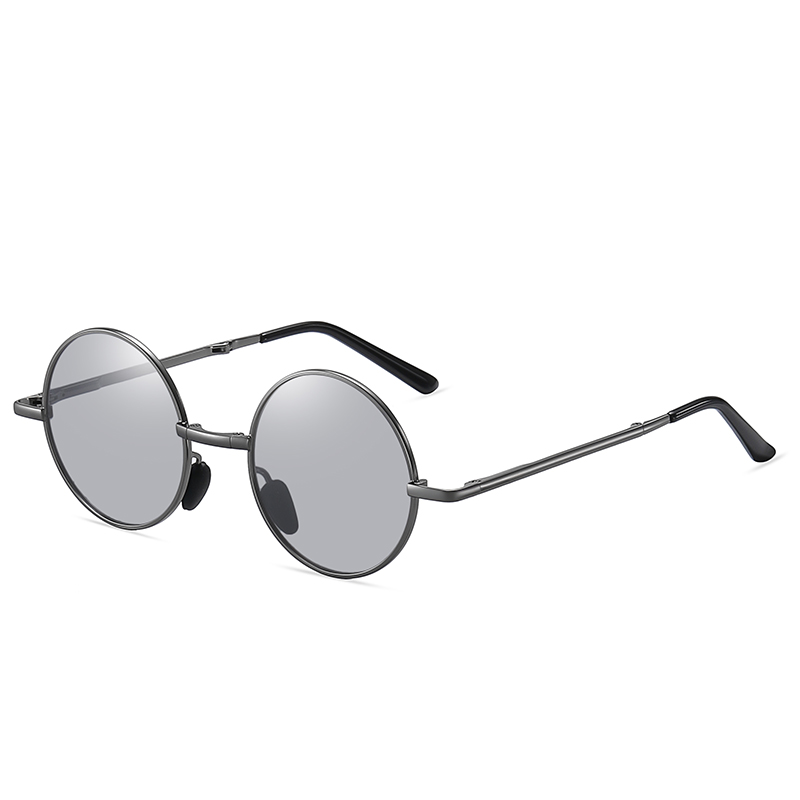 Žepna zložljiva moška/ženska kovinska okrogla polarizirana sončna očala #81699