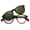 33103 Round Frame TAC Polarized Clip On Sunglasses