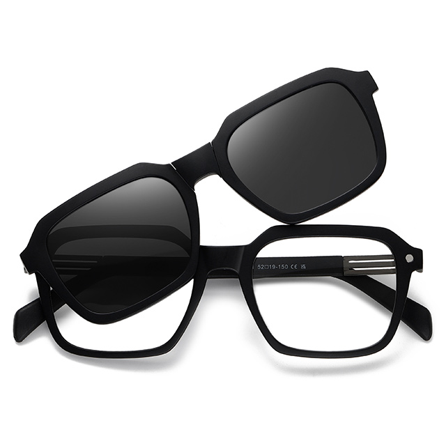 33106 Clip magnétique à cadre géométrique en gros sur les lunettes de soleil
