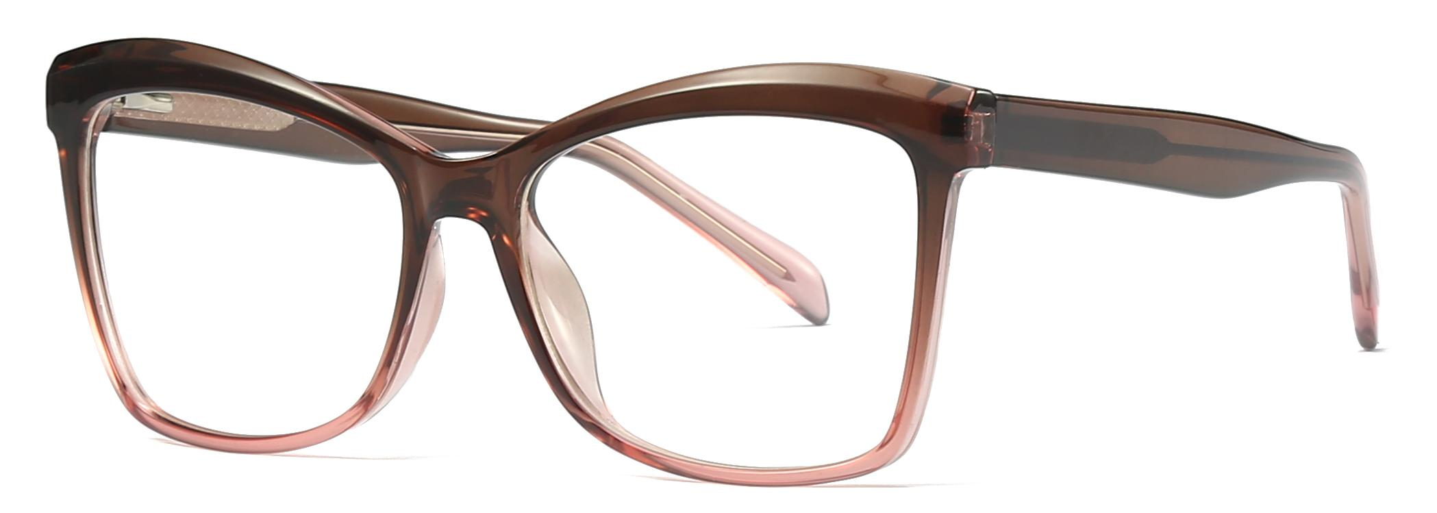 Voorraad Cat Eye Shape Gradiëntkleur Frame TR90+CP Anti-blauw Licht Dames Optisch Frame #2014