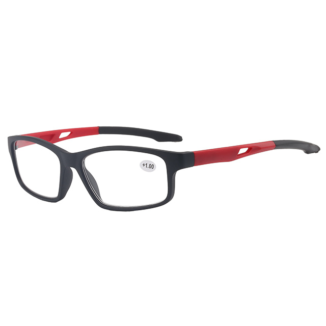 3113 Slant Angle Design Square Shape Frame Sporty Reading Glasses