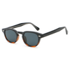 6201 Classic Round Frame Keyhole Nose Bridge Plastic Sunglasses