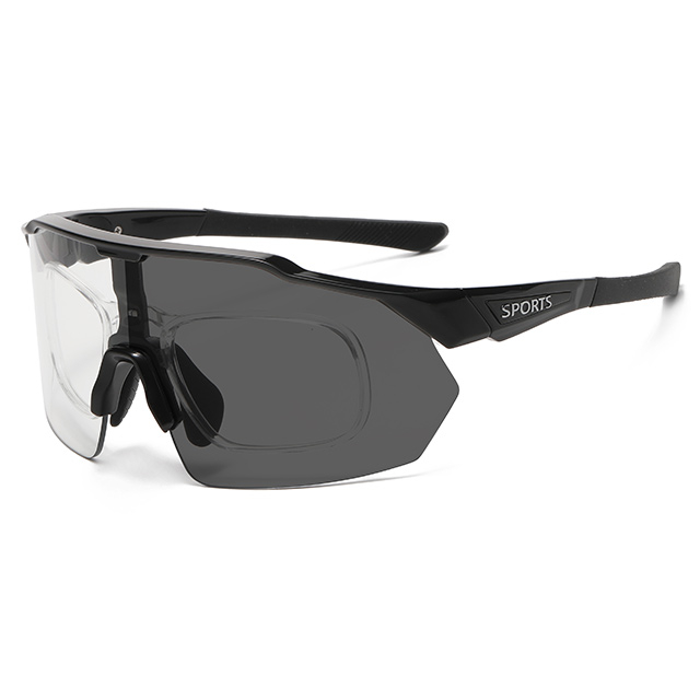 89583 Large Size Photochromic Prescription Sports Shield Sunglasses