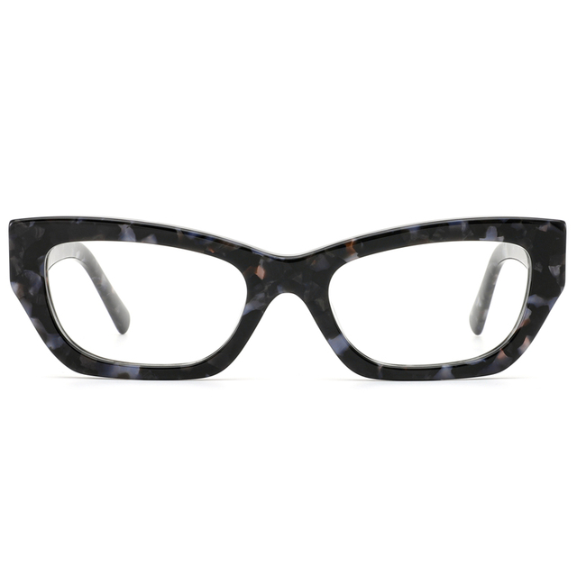8206 Cateye Oval Acetate Construction Adapted to Prescription Lenses Optical Frames for Women