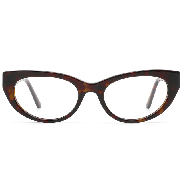 8208 Cateye Oval Shaped Frame with Spring Hinge Acetate Women Optical Frames