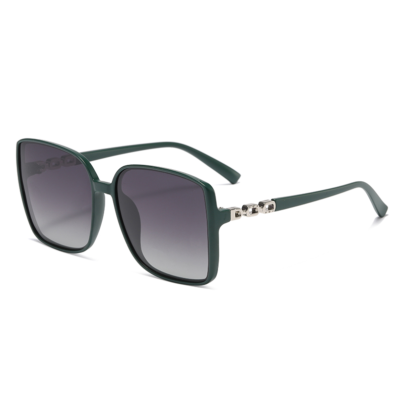 Женские поляризационные солнцезащитные очки TR90 с металлическими дужками квадратной формы в большой оправе #81787