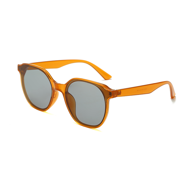 Ready Made Roundish Frame Crystal Color PC Polarized Women Fashion Sunglasses #6163