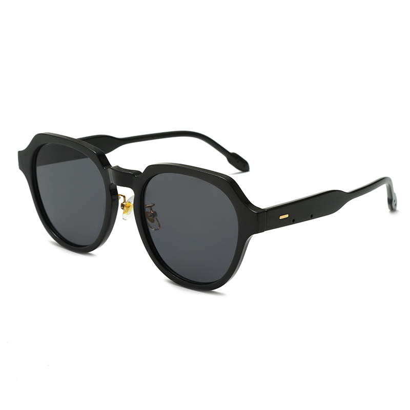 Stock ronde vorm modeontwerp tempel dames/unisex PC UV400 bescherming zonnebril #99903