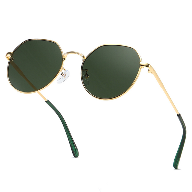 Metalowe okulary przeciwsłoneczne z polaryzacją w stylu retro, okrągłe, męskie/damskie #80148