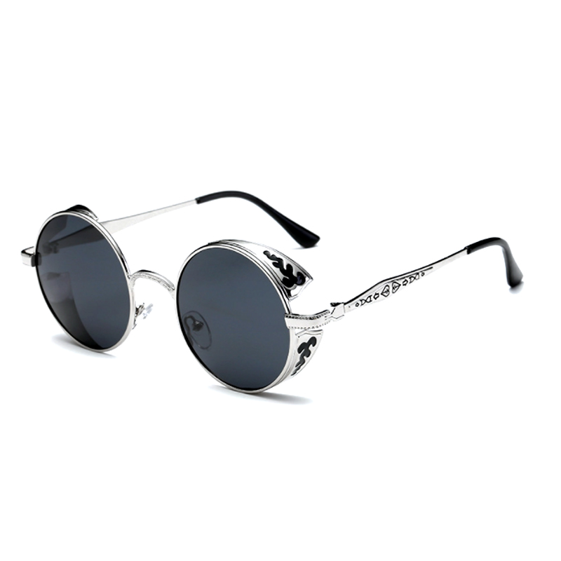 Грандиозное украшение национального тотема, металлические круглые поляризованные солнцезащитные очки #81702