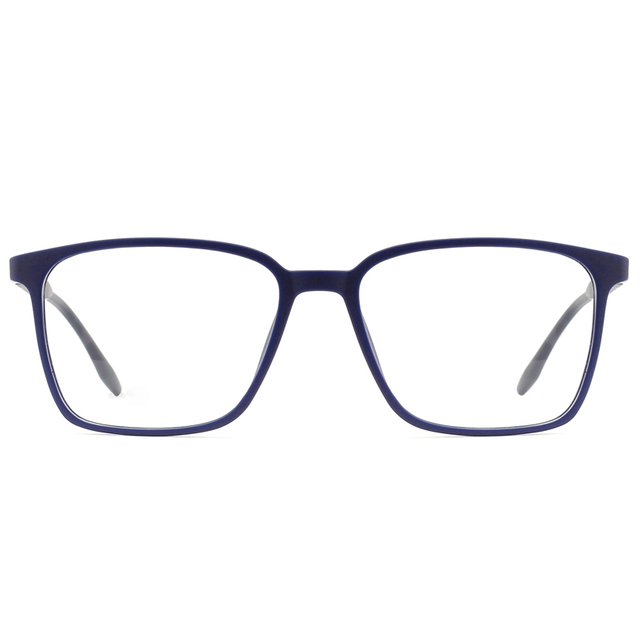 94402 Big Square Shaped Full Rims Fearuting Textured Metal Studs on Temples Clip On Eyeglasses