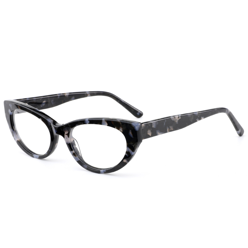 8208 Cateye Oval Shaped Frame with Spring Hinge Acetate Women Optical Frames