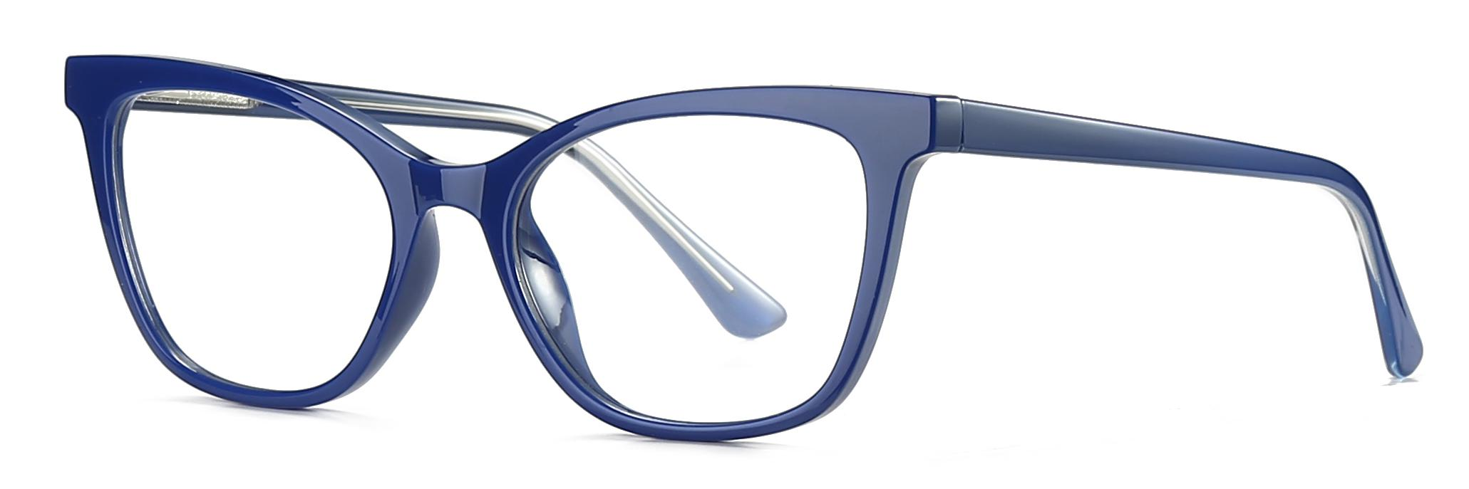 အဆင်သင့်လုပ်ထားသော ကြောင်မျက်လုံးပုံစံ TR90+CP Anti-blue Light Women Optical Frames #2025