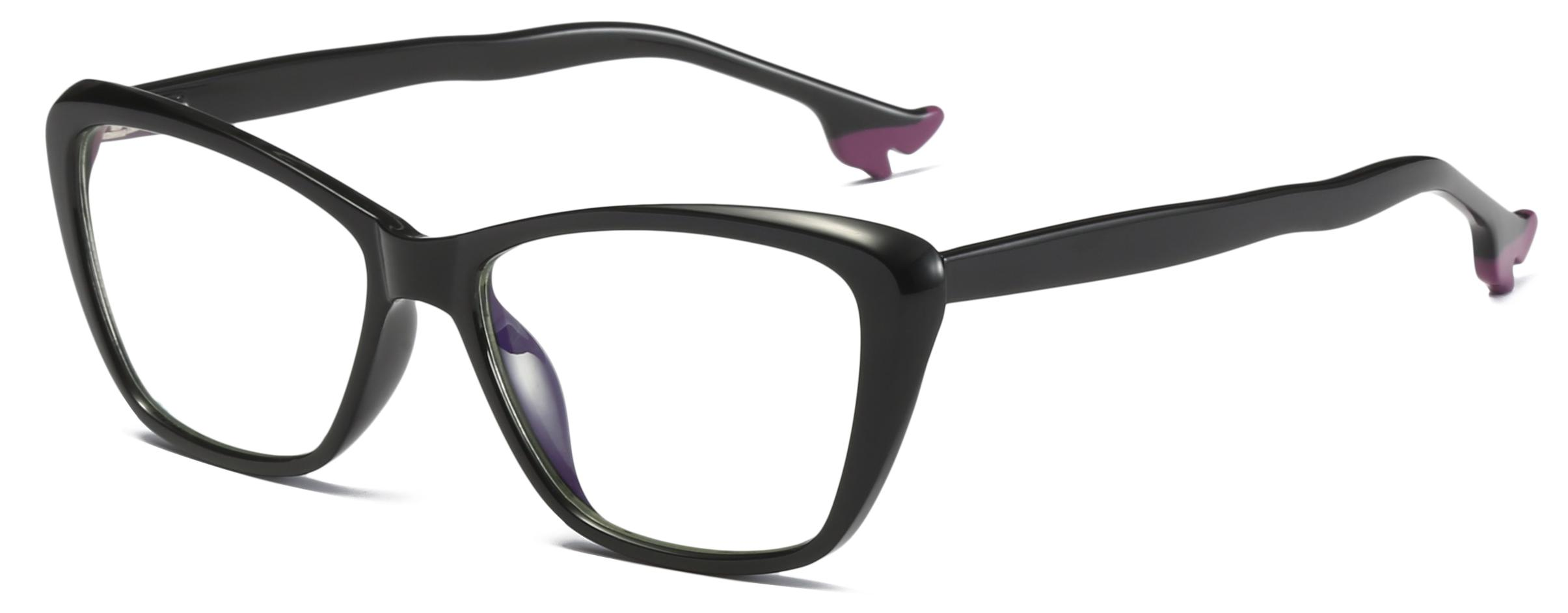 Varastossa Cat Eye Shape Korkokenkiä Design Temples TR90+CP Anti-blue Vaaleat Naisten Optiset Kehykset #2029