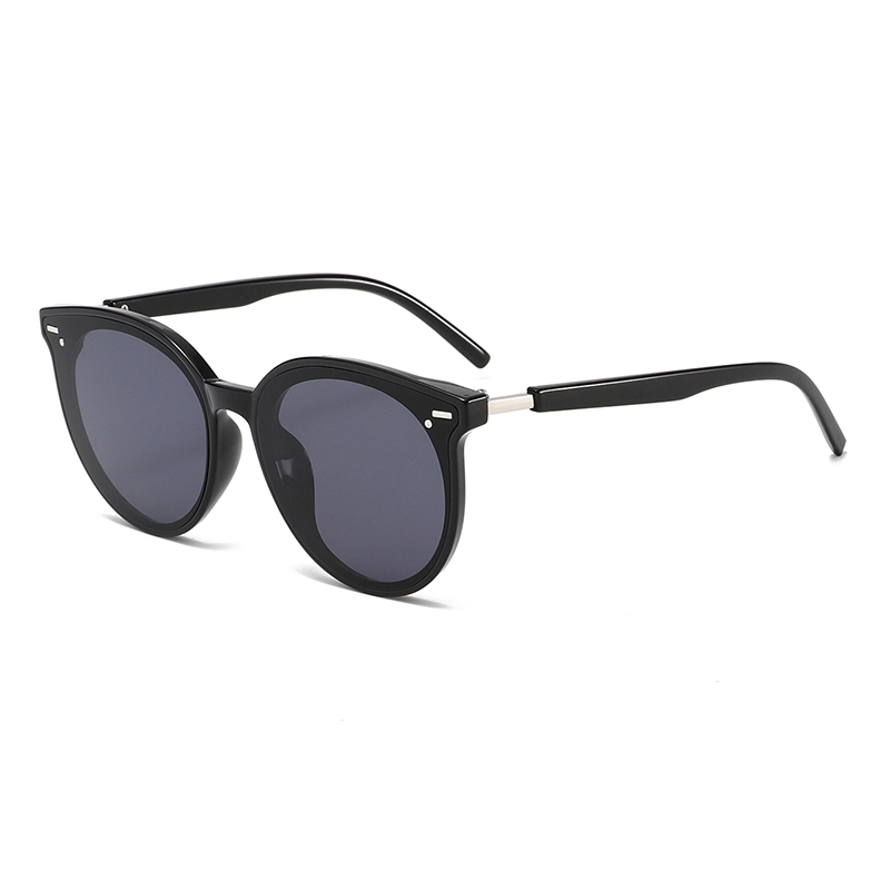 3459 Nowoczesna okrągła rama ma metalowe nity UVA UVB ochronne okulary przeciwsłoneczne unisex
