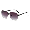 2283 Ramka bez krawędzi z UV400 heksogan soczewką smukłe metalowe świątynie unisex okulary przeciwsłoneczne