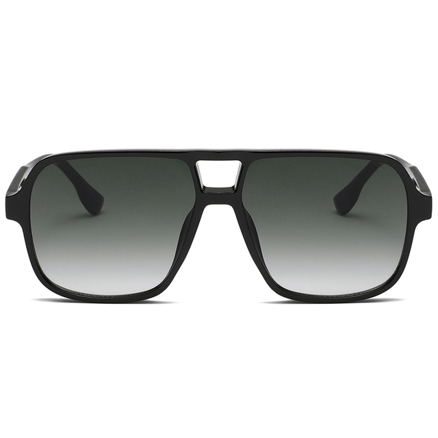 3452 Rero Inspired Square Frame Double Nose Bridge Oversized Pilot Sunglasses