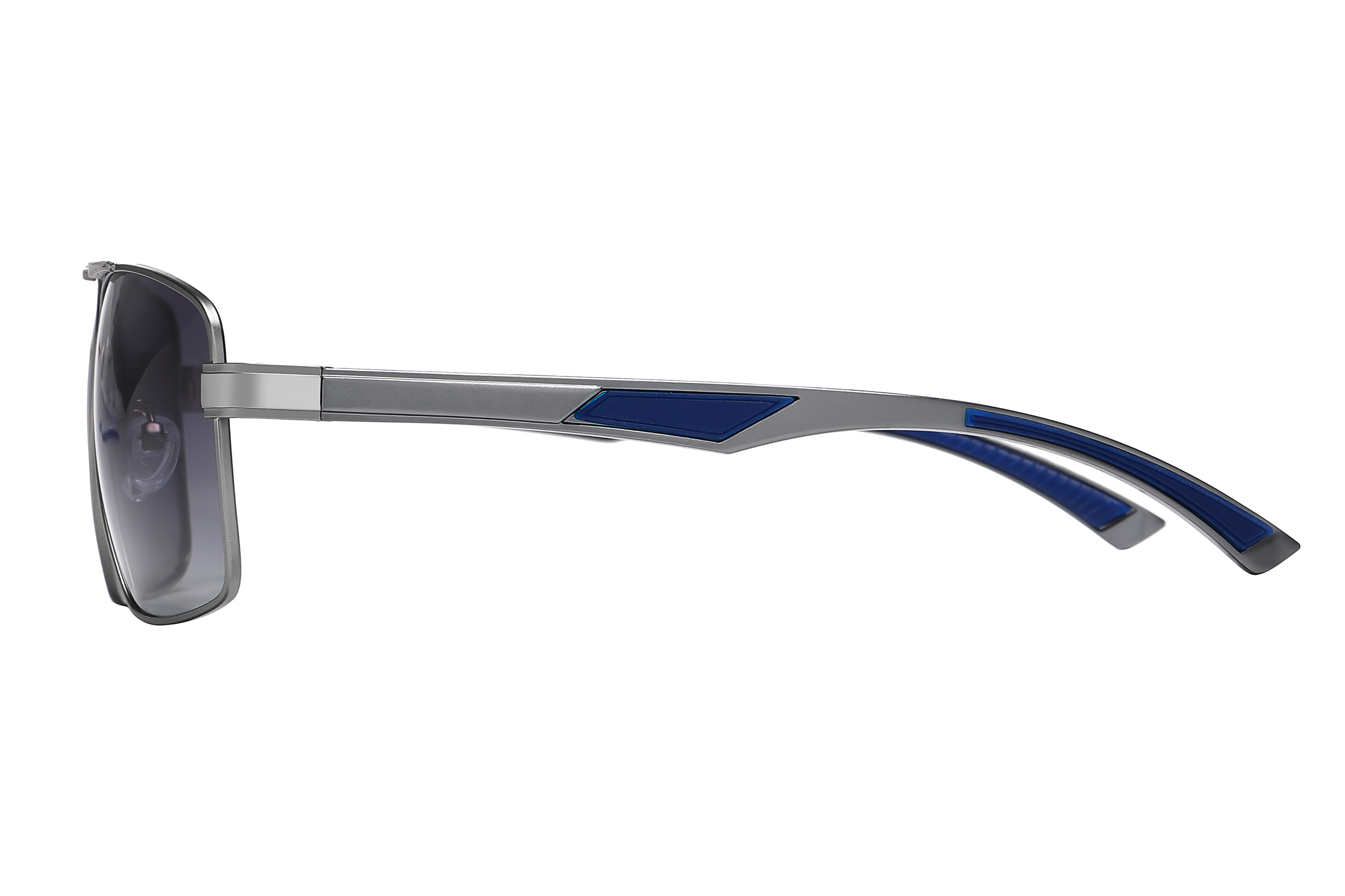 Syze dielli të polarizuara metalike për burra, Aviator Double Bridges në formë katrore #81698
