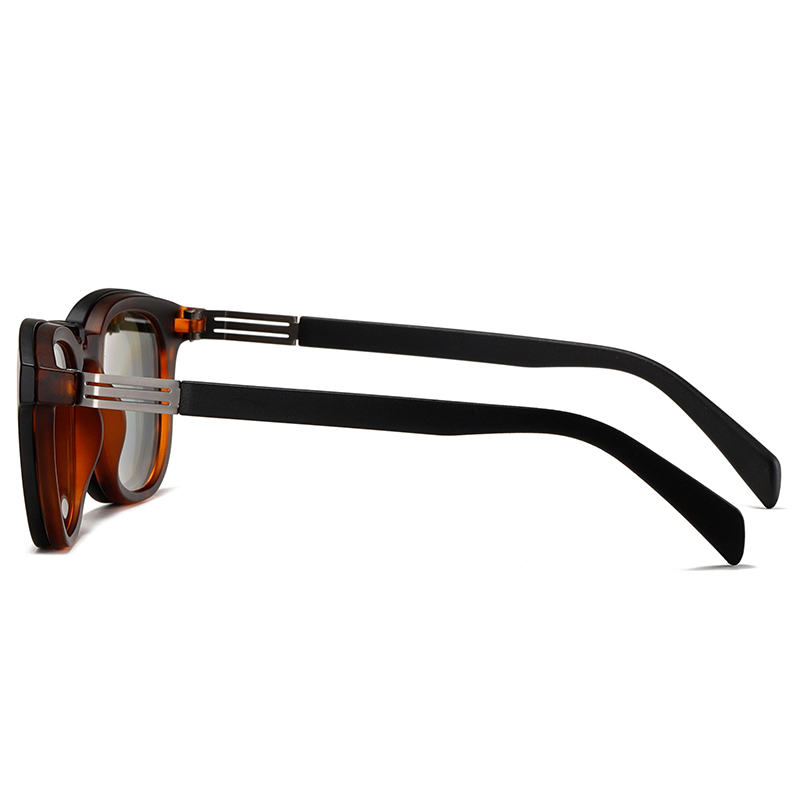 33101 Oval Shape Frame Thin Metal Sheet Temples Unisex Clip On Sunglasses 