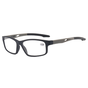 3113 Slant Angle Design Square Shape Frame Sporty Reading Glasses