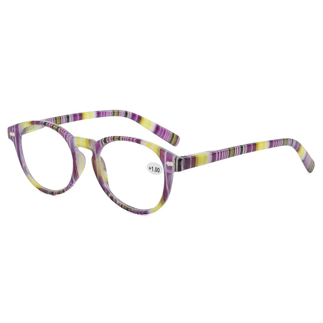 3114 Classic Round Shaped Beautiful Colorful Stripes Reading Glasses