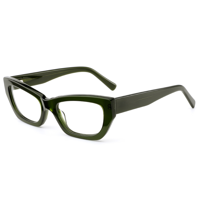 8206 Cateye Oval Acetate Construction Adapted to Prescription Lenses Optical Frames for Women