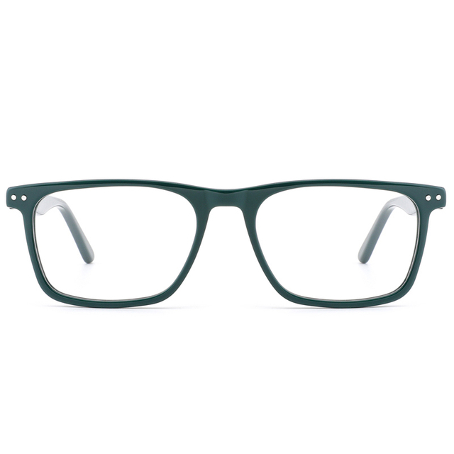 2152 Rectangular Shaped Rims with Two Round Rivets Acetate Men Optical Frames
