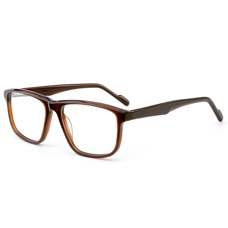 2160 Biggie Square Shaped Rims Pin Inserted Temples Handmade Acetate Optical Frames for Men