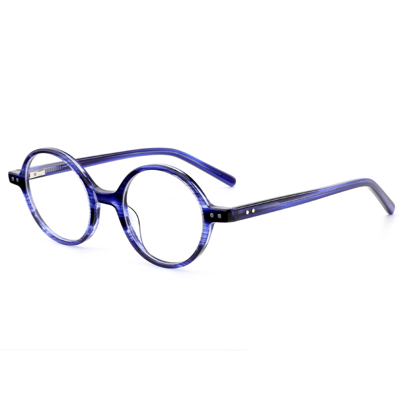 2150 Small Front Frame Spring Hinge Anti Blue light Lens Retro Style Unisex Acetate Opticsl Glasses