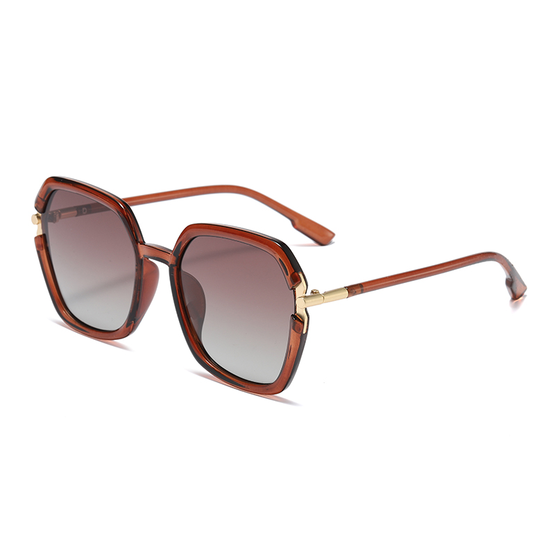 ម៉ូដ​រចនា​ម៉ូដ​ស៊ុម​ដែក​ធំ​សម្រាប់​នារី TR90 Polarized Sunglasses #81798
