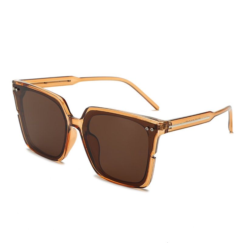 Stock grande taille dégradé couleur Design cadre femmes/unisexe mode plastique lunettes de soleil polarisées #825