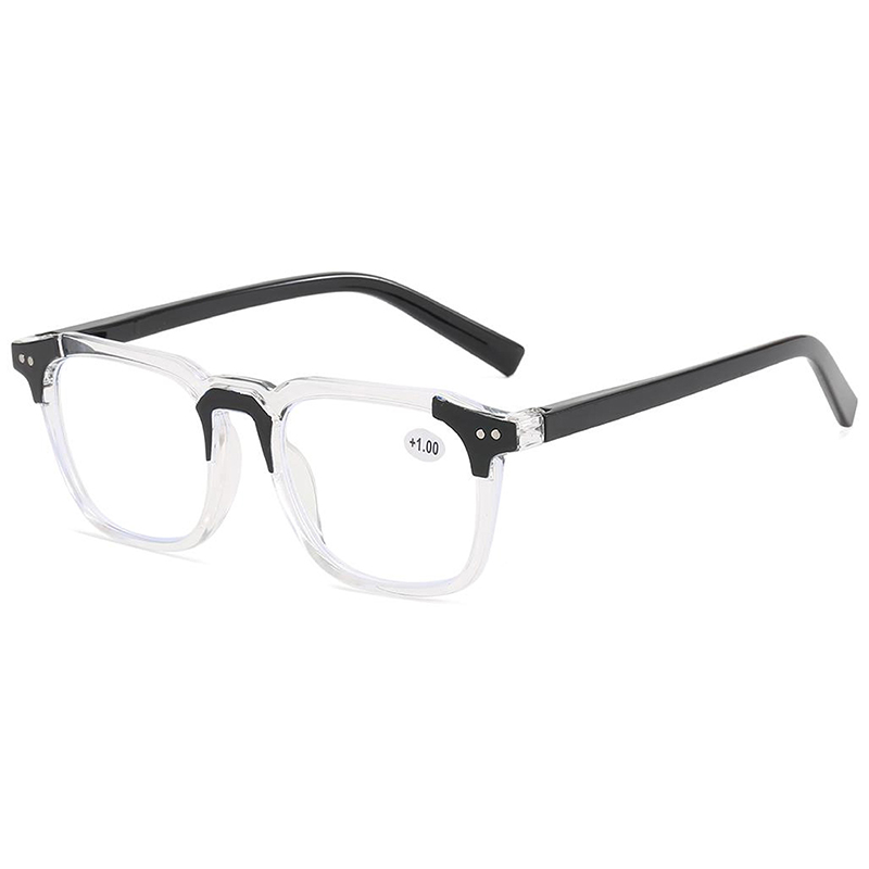 3092 Geometric Square Frame Features Keyhole Nose Bridge Presbyopic Glasses