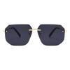 2283 Ramka bez krawędzi z UV400 heksogan soczewką smukłe metalowe świątynie unisex okulary przeciwsłoneczne