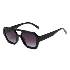 3486 Ogromna geometryczna przednia rama podniesiona podwójne okulary przeciwsłoneczne Unisex w stylu podwójnego mostu