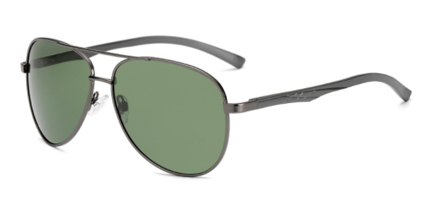 Klassische Aviator-Doppelsteg-Sonnenbrille für Herren/Damen aus Metall, polarisiert, Nr. 81877