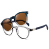 33103 Round Shaped Frame Hidden Magnetic Type Unisex Clip On Sunglasses