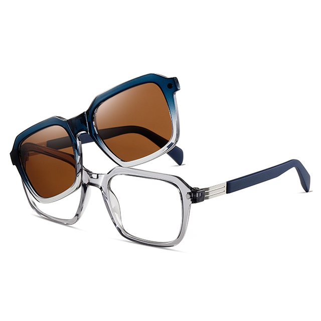 33106 Clip magnétique à cadre géométrique en gros sur les lunettes de soleil