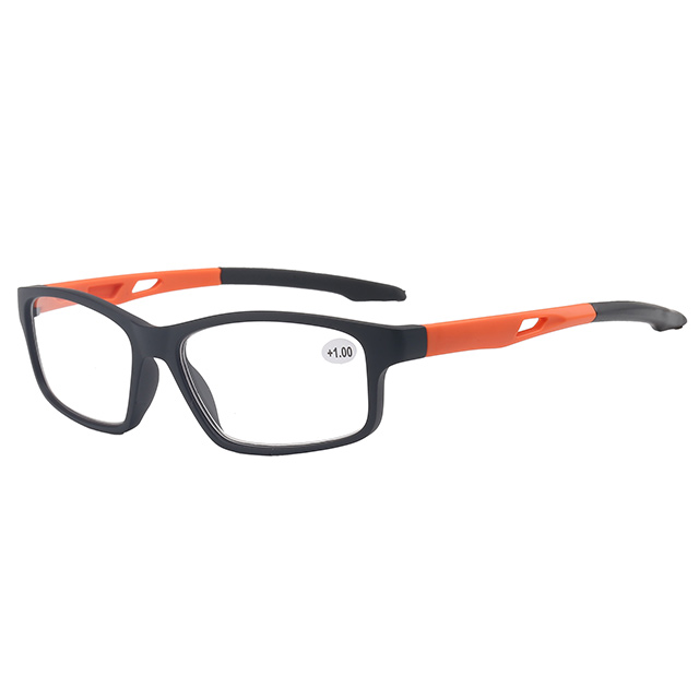 3113 Slant Angle Design Square Shape Frame Sporty Reading Glasses