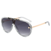 86529 Aviator Bingkai Gaya Terinspirasi Reka Bentuk Lensa Penuh Kuil Logam Tipis Unisex Pilot Sunglasses