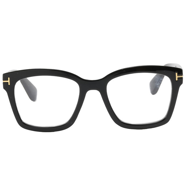 86542 Biggie Square Shaped Rims Thick Temples Featuring Gold Metal T Shape Studs Plastic Optical Frames