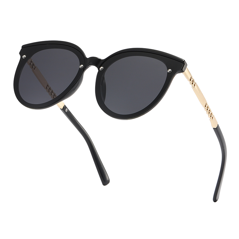Hotový dizajn tvaru mačacích očí Kovová dekorácia Chrámy Ženy TR90 polarizované slnečné okuliare #81796